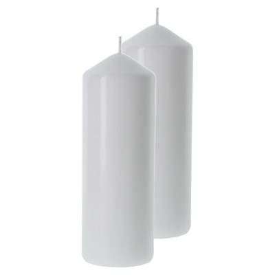 Bougie cylindrique blanc 70×200