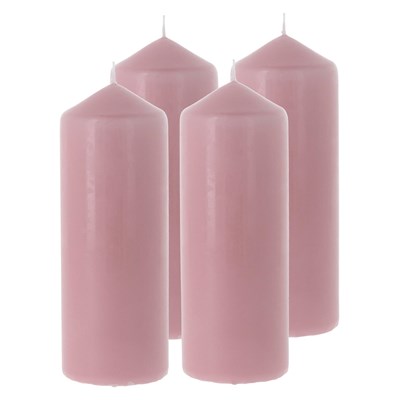 Bougie cylindre rosé 6 × 16,5cm
