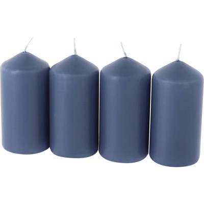 Bougie cylindre bleu fumée 5 × 10 cm