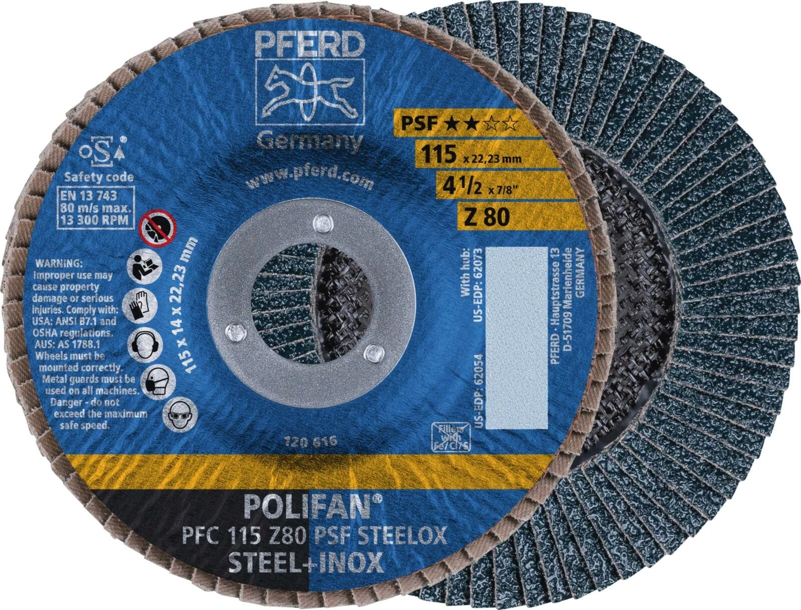 Fächerschleifscheibe  K80 115 mm