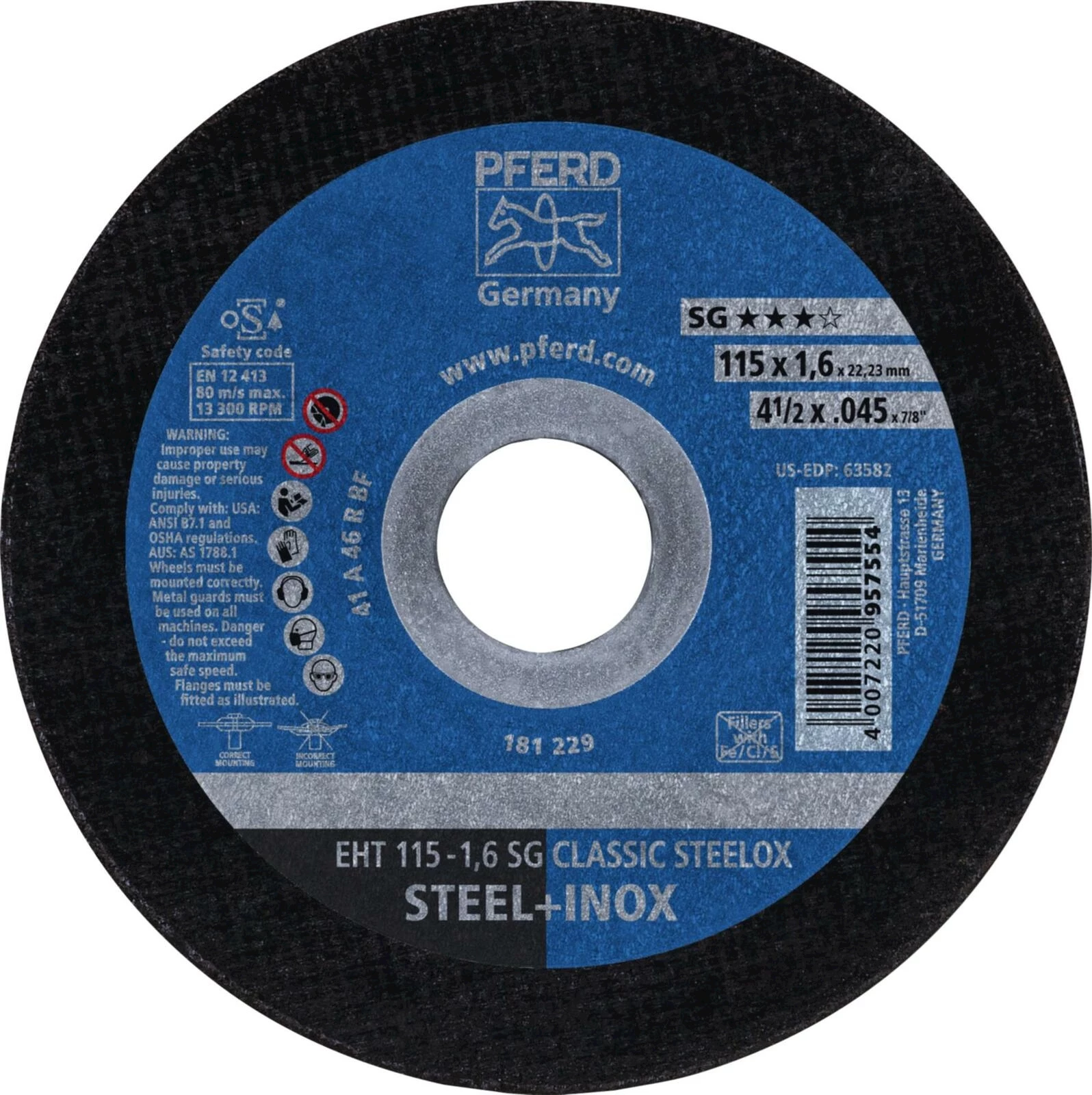 Trennscheibe Inox 115×1,6×22mm