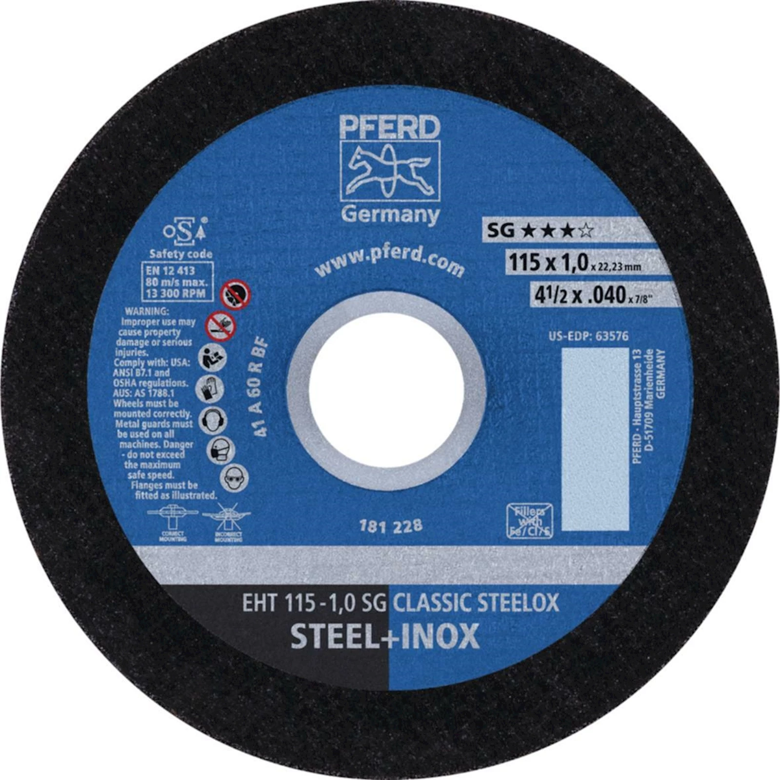 Trennscheibe Inox 115×1×22mm