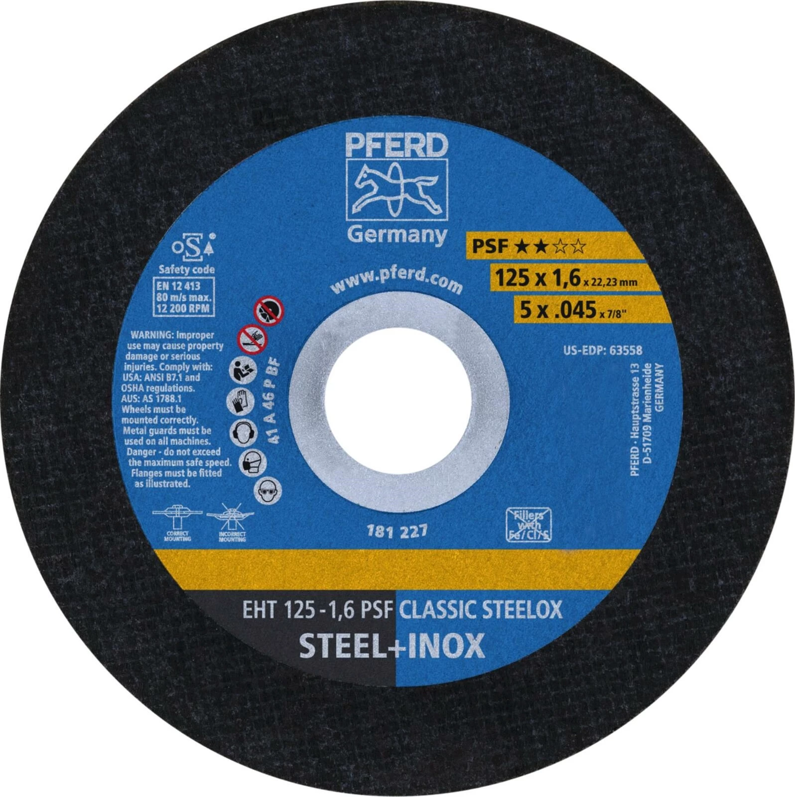 Trennscheibe Inox 125×1.6×22mm