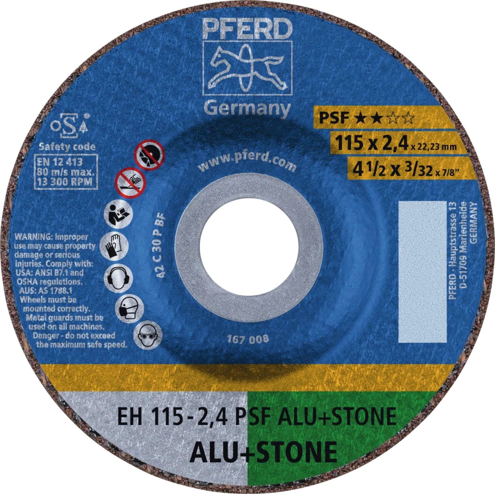 Trennscheibe Stein 115×2,5×22mm