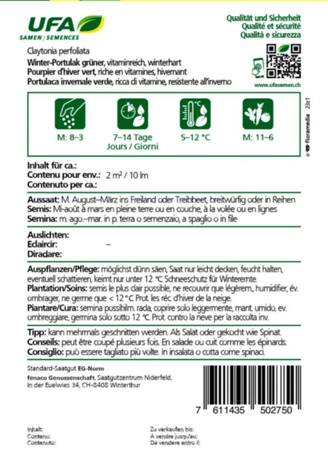 Portulak Saatgut – Grüner, Einjähriger Portulak Für Salate & Suppen, Inhalt Für 2-3 M²