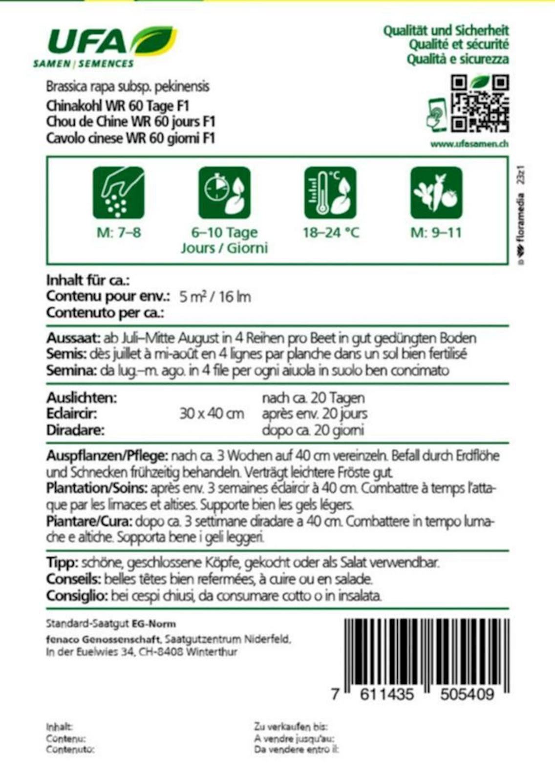 Chou de Chine Wr 60 Jours UFA