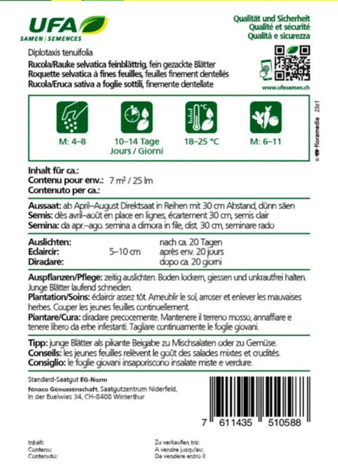 Kräuter Rucola/Rauke mehrj.UFA kaufen Kleinsämereien LANDI