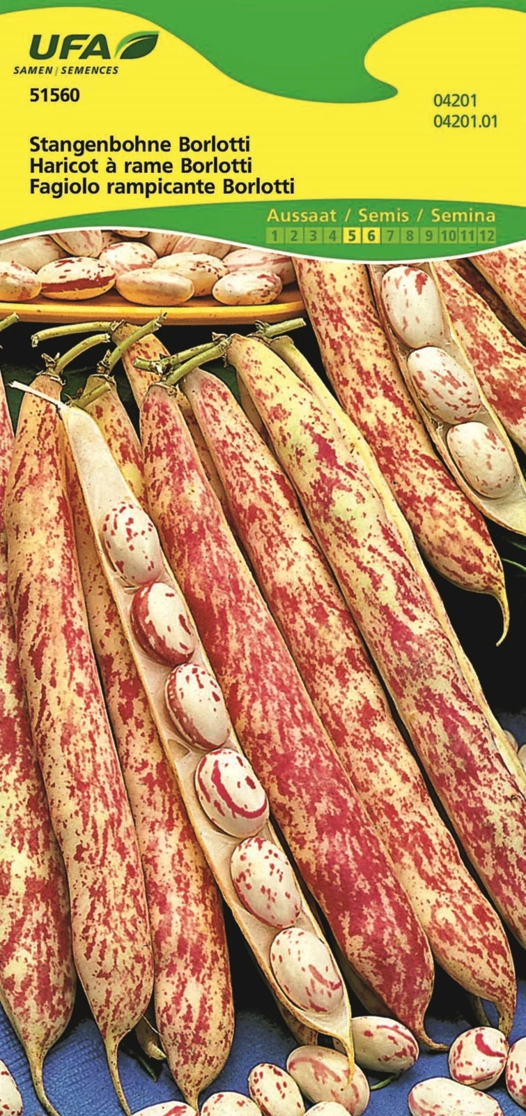 Stangenbohnen Borlotti UFA