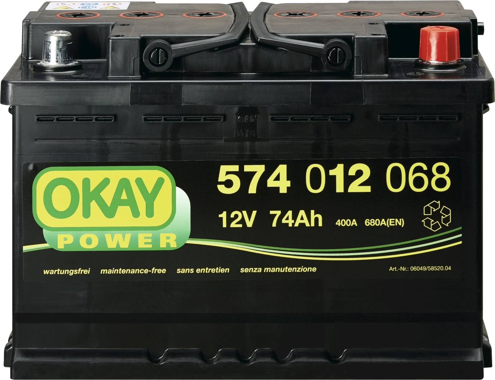 Starterbatterie Okay 74Ah/680A kaufen Auto Zubehör LANDI
