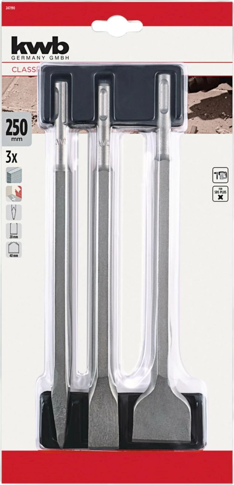 Meisselset 3tlg 250 mm