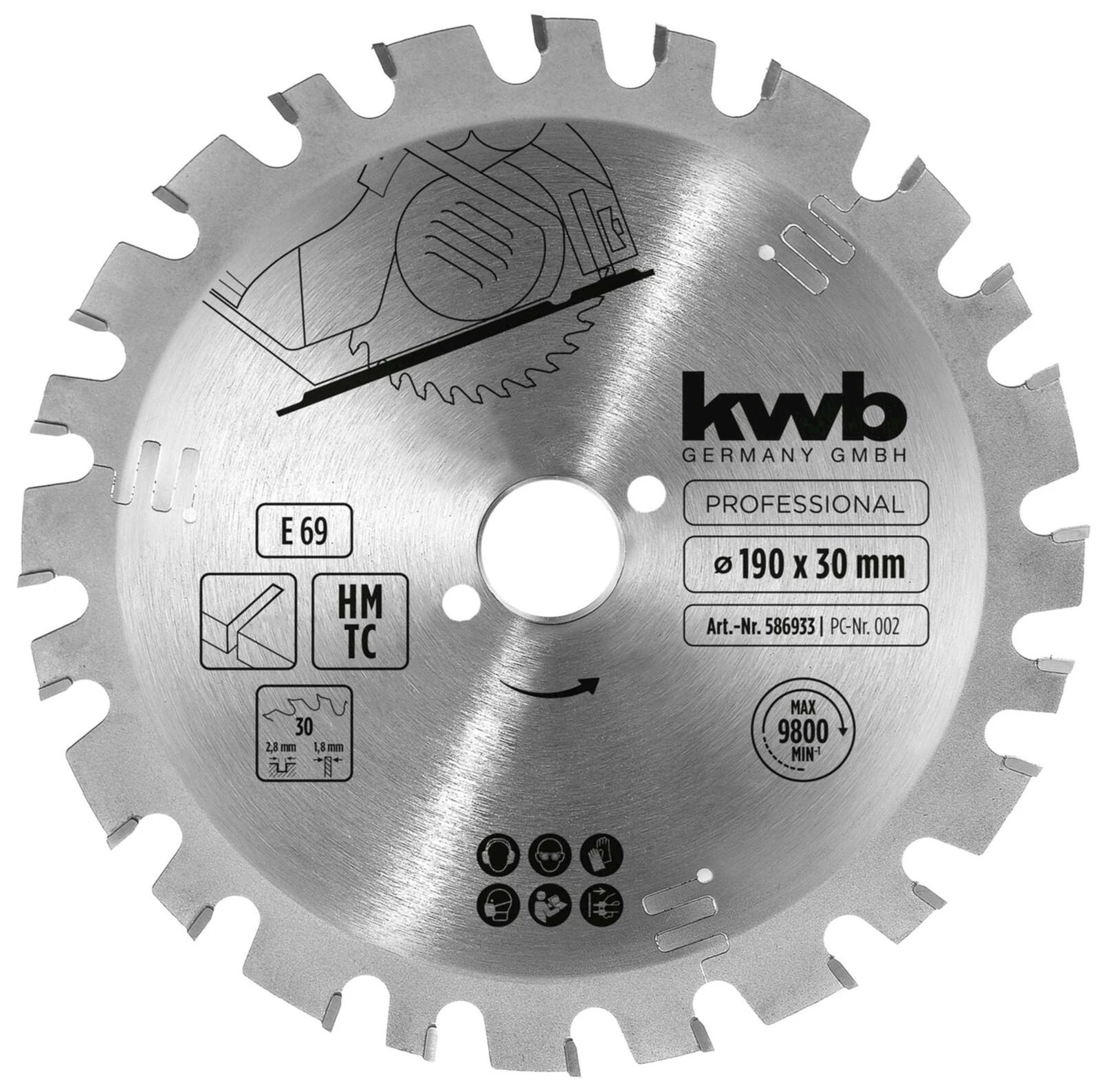 Kreissägeblatt HM M 190×30mm Z30