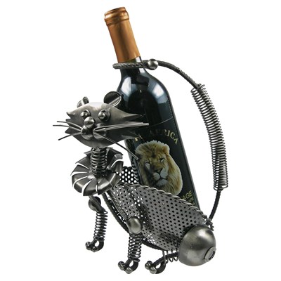 Porte-bouteille chat avec vin