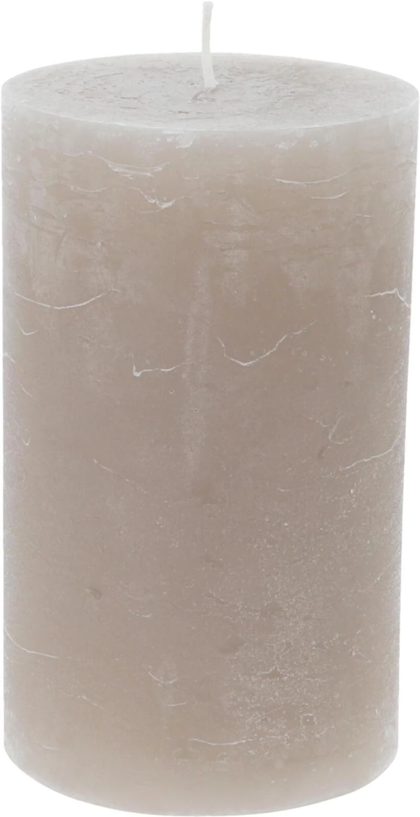 Bougie cyl. rustique 9x15 taupe