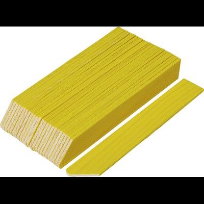 Étiquettes en bois jaune 12 cm