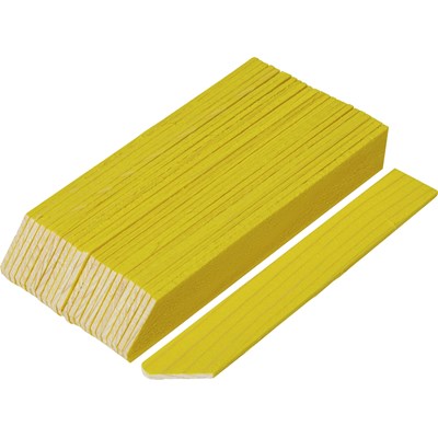 Étiquettes en bois jaune 12 cm