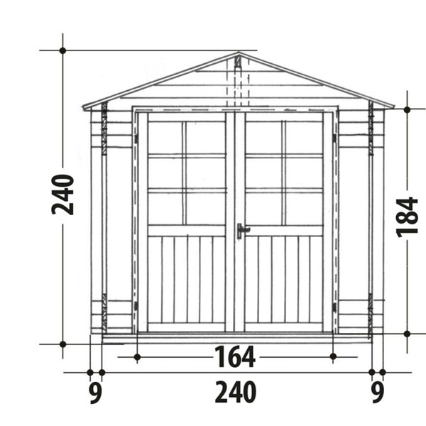 Holzblockhaus 240 × 200 × 240 cm