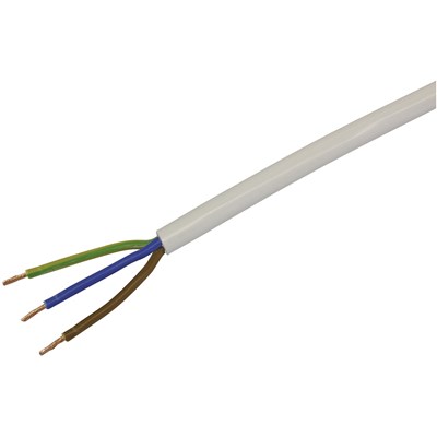 Câble Td blanc  3 × 1,5 mm², 20 m
