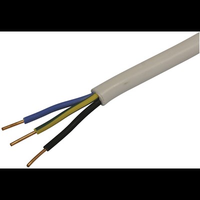 Câble TT blanc 3 × 1,5 mm², 20 m