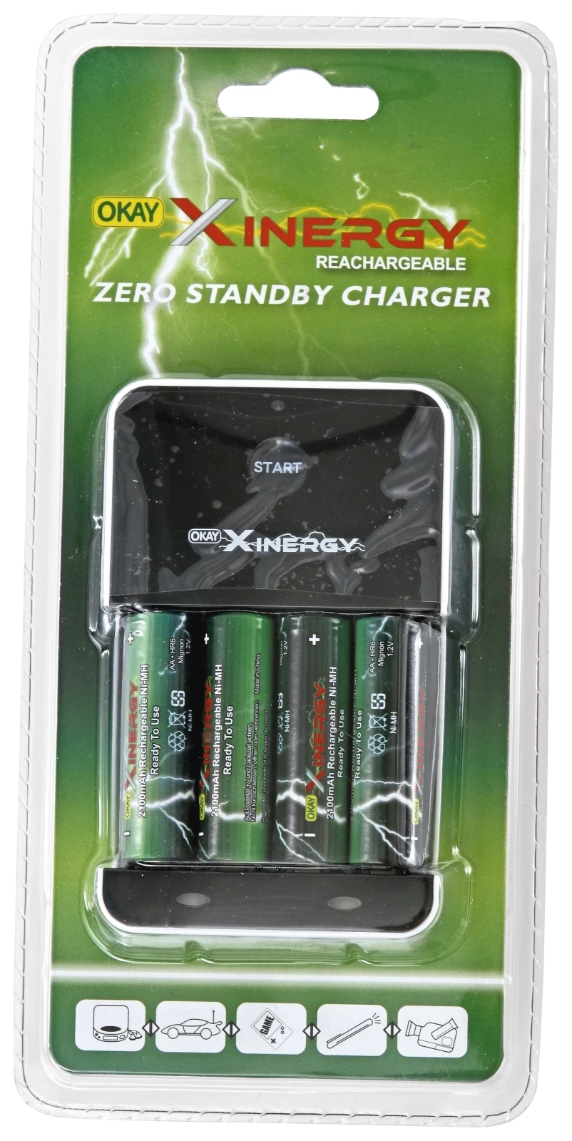 Chargeur Universel CITYORK LCD Pour Piles AA/AAA/C/D - Avec 4 Piles AA 3000mAh Et 4 AAA 1100mAh - Entrée Type-C/Micro USB
