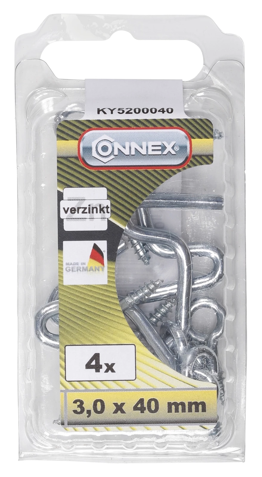 Vorfensterhaken verz. 3,5×60mm 4Stk