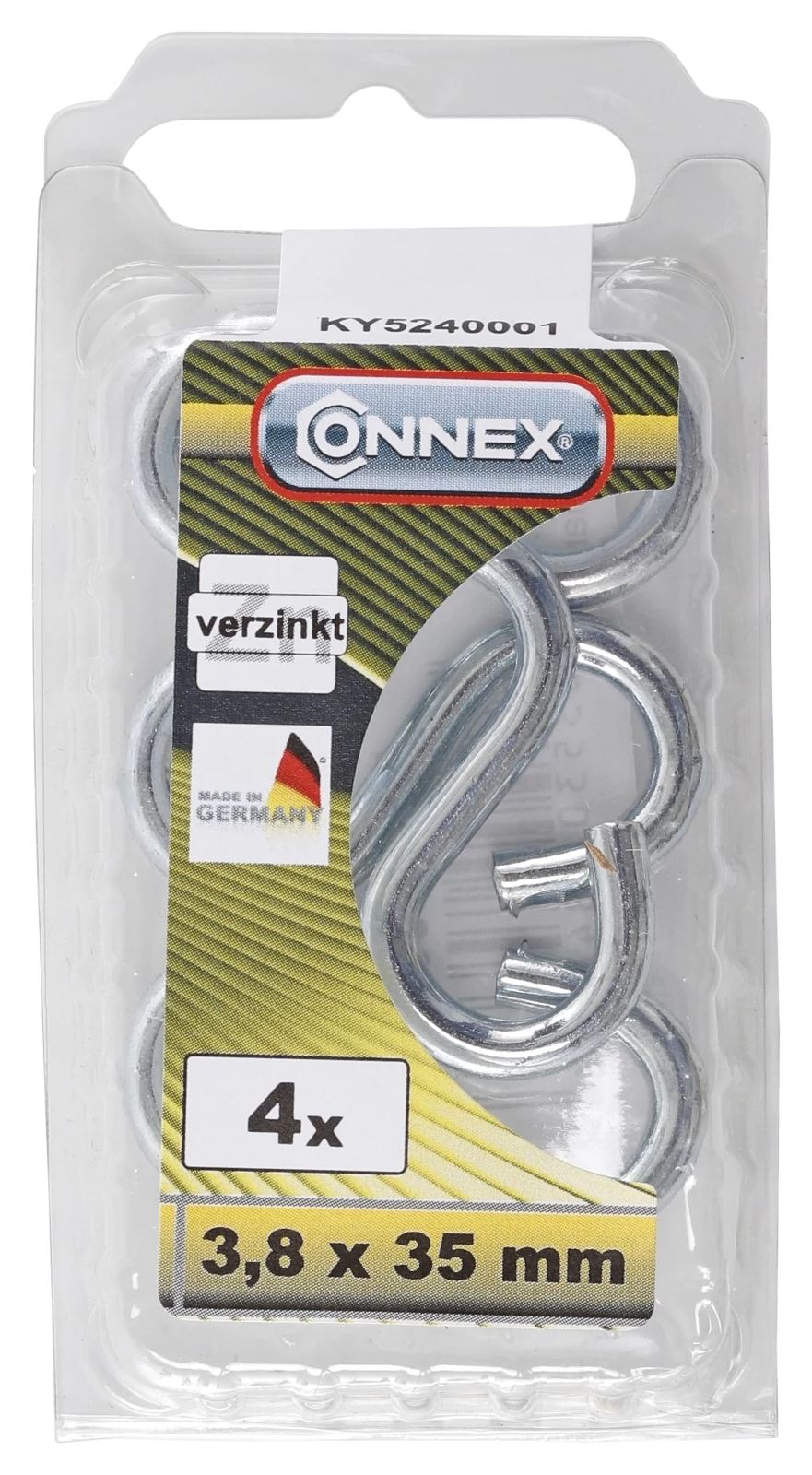S-Haken verzinkt 3,8×35mm 4 Stück