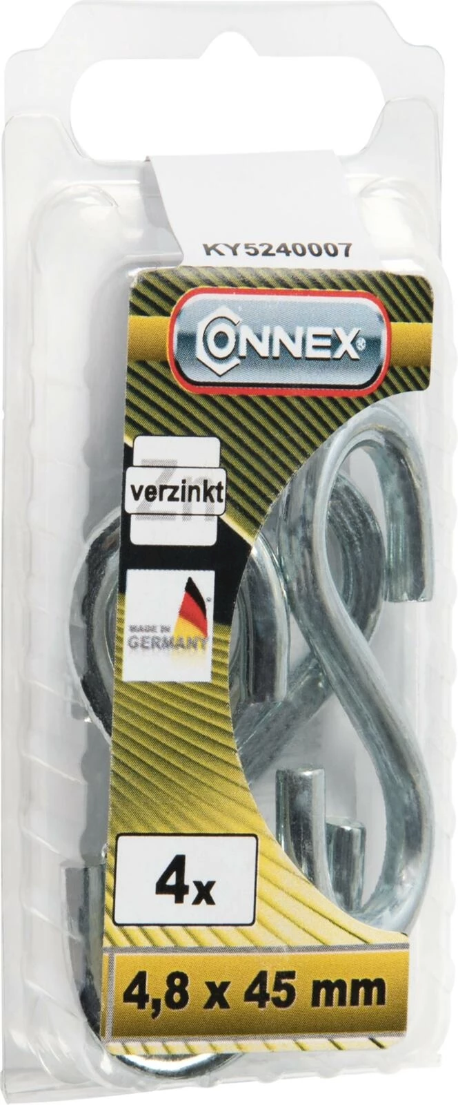 S-Haken verzinkt 4,8×45mm 4 Stück