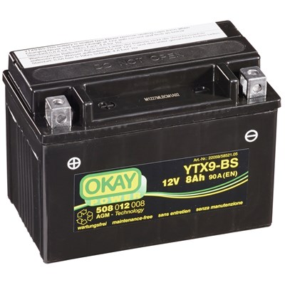 Batterie Moto YTX9-BS Okay 12V