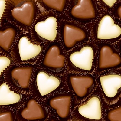 Serviettes 24 × 24 cm coeurs au chocolat