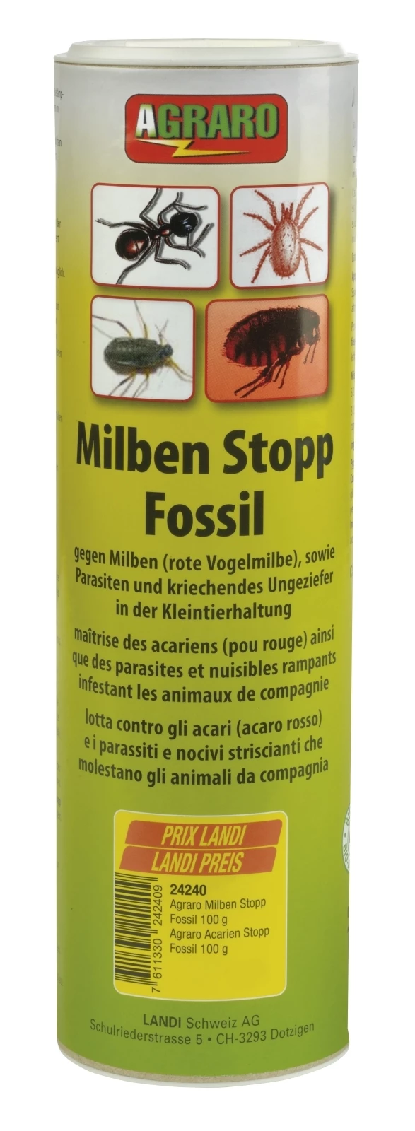 Milben Stop Fossil Agraro 100 G Schädlingsbekämpfung Agrar