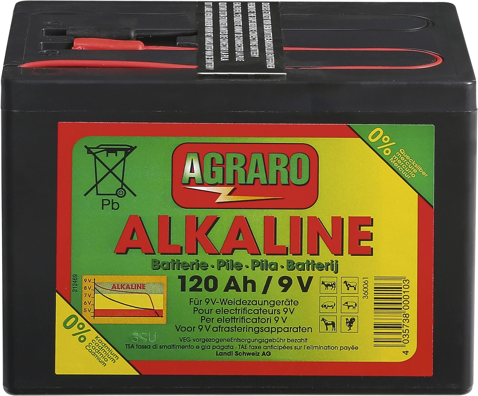 Batterie Agraro 120 Ah, 9 V