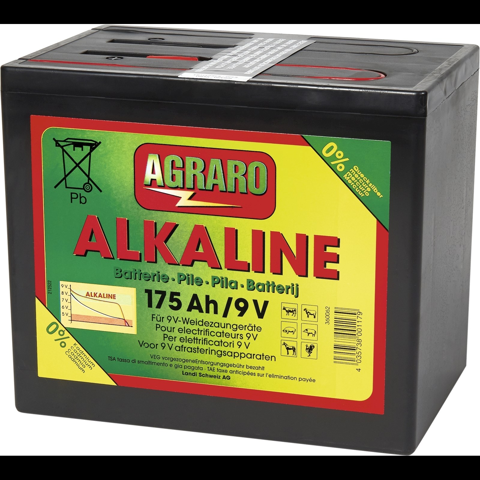 Batterie Agraro 175 Ah, 9 V Acheter - Batterie d'appareils pour clôture de  pâturage - LANDI