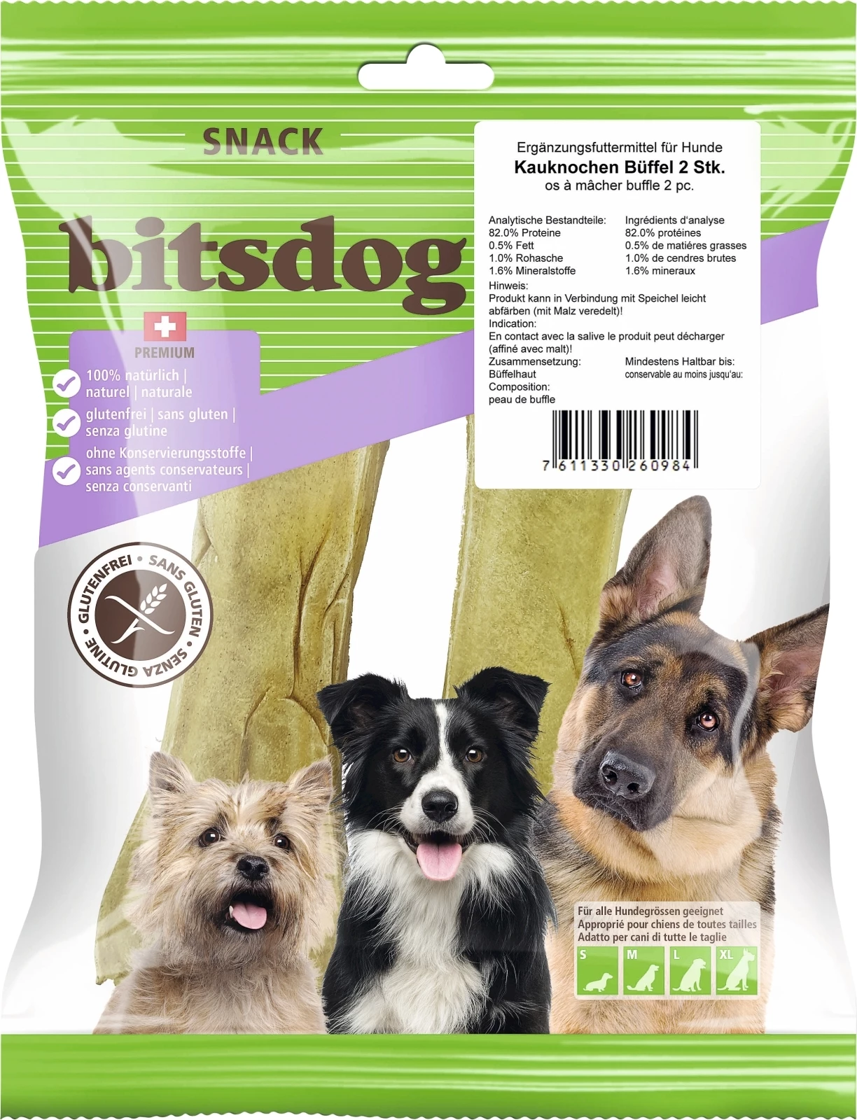 Hundekauknochen Büffel 2 Stück