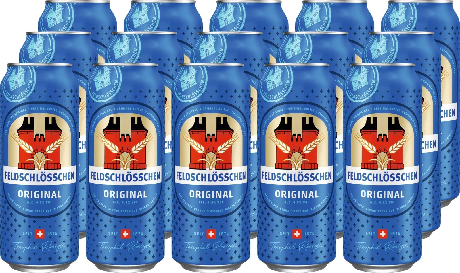 Lagerbier Feld. Original Dose 15×50cl