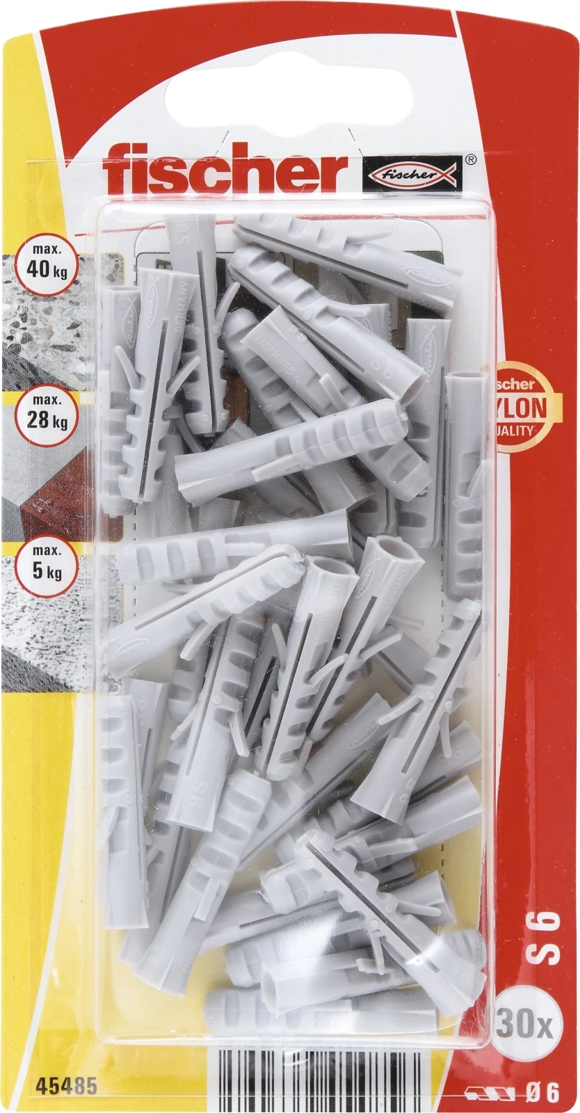 Cheville en nylon NV S6 30 pièces