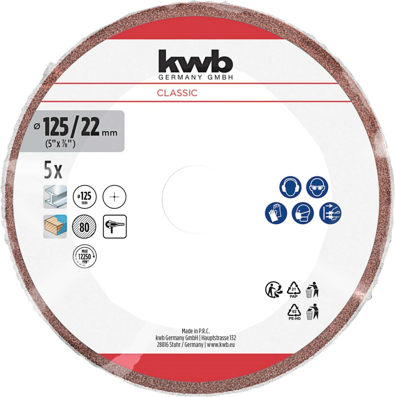 Fiberscheibe 125 K80 5 Stk.