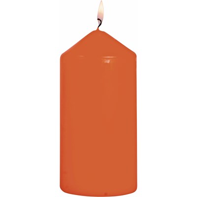 Bougie cylindrique orange 6×12cm