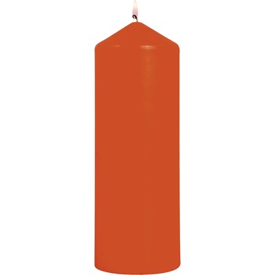 Bougie cylindrique orange 7 × 20 cm