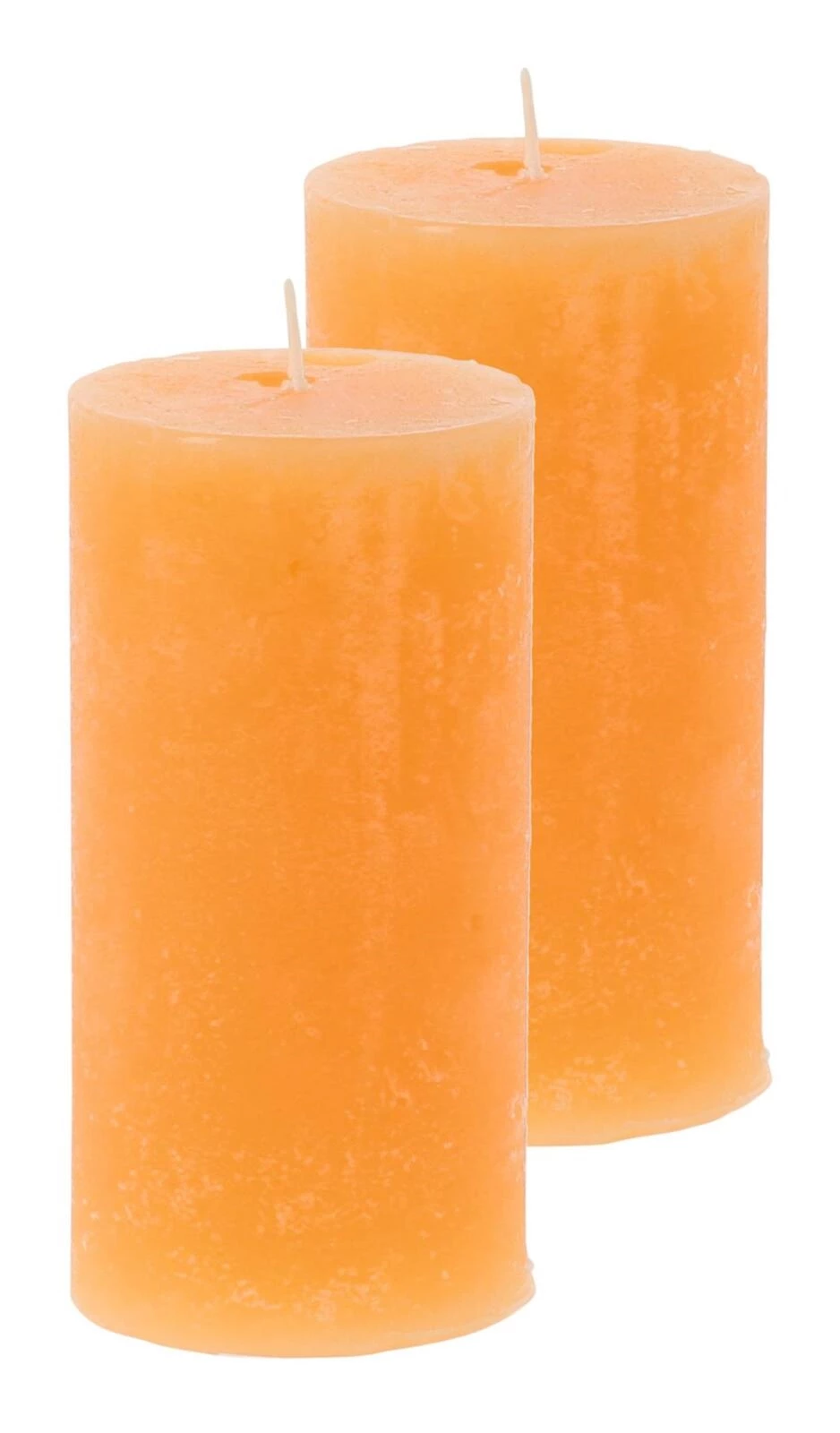 Raureifkerze Zylinder orange 5x10cm