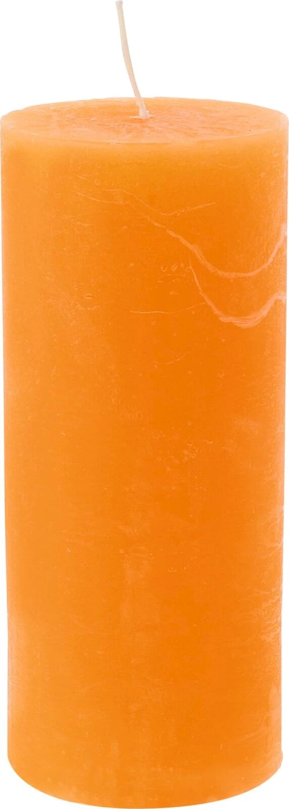 Raureifkerze orange  6 × 14 cm