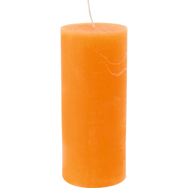 Bougie givre orange 6 × 14 cm