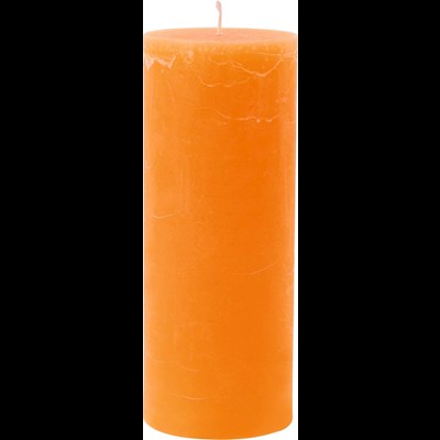 Raureifkerze orange 7 × 18 cm