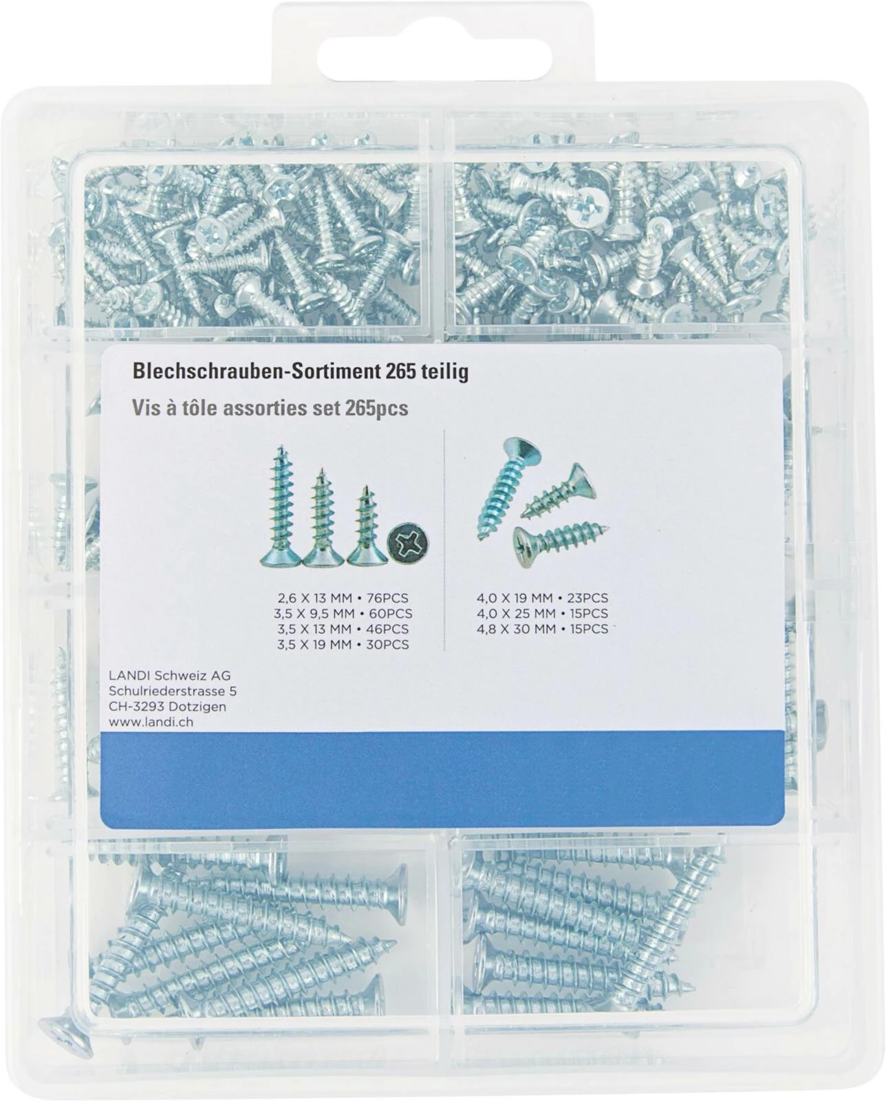 Blechschrauben-Sortiment 265tlg.