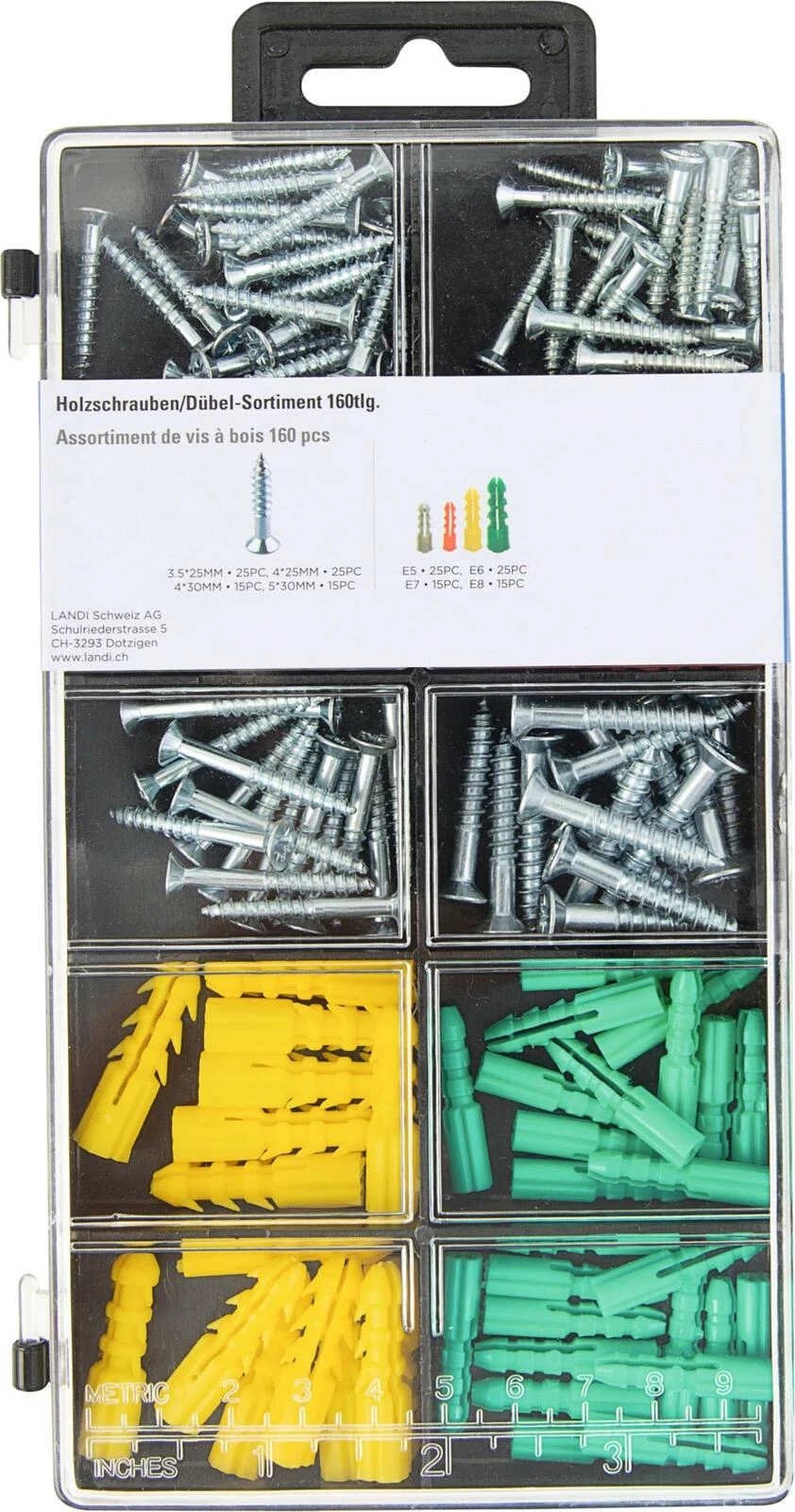 Holzschrauben/Dübel-Sortiment 160tlg.