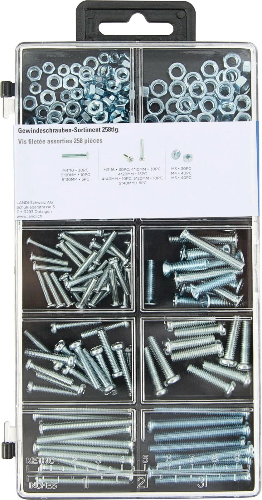 Gewindeschrauben-Sortiment 258tlg.