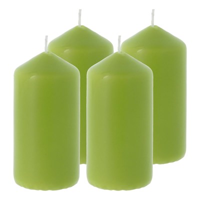 Bougie cylindre vert lime 5 × 10 cm