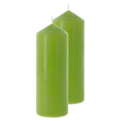 Zylinderkerze lindengrün 7 × 20 cm