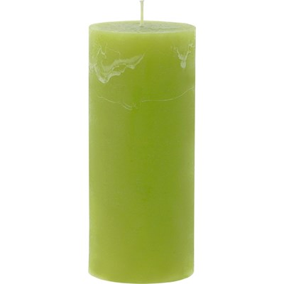 Raureifkerze lindengrün 6×14cm