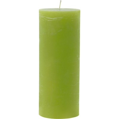 Raureifkerze lindengrün 7×18cm