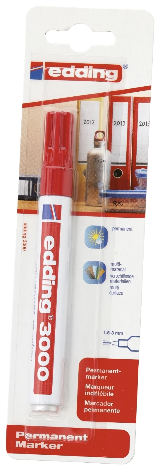 Marq.permanent Edding 3000 rouge