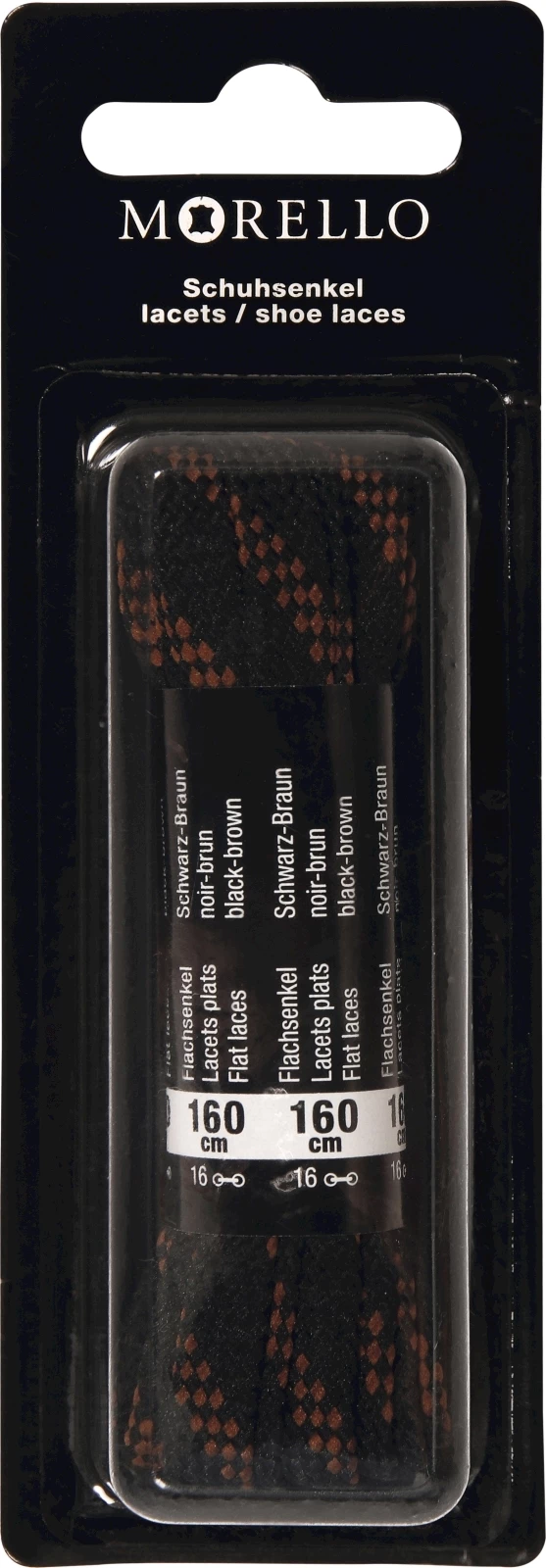 Lacets plat noir/brun 160 cm